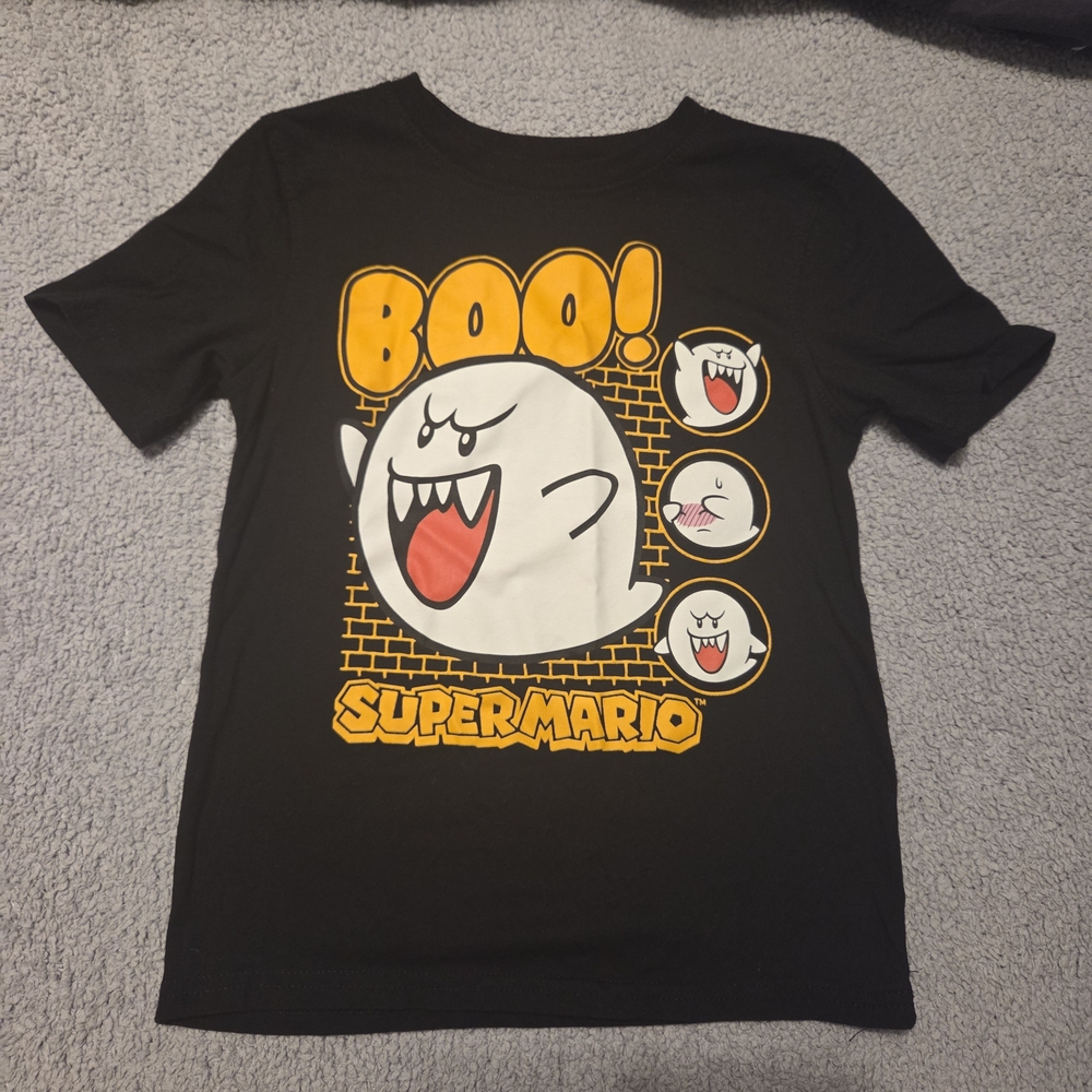 Super Mario Boo Kids Black T-Shirt